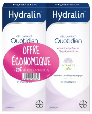 Hydralin Quotidien Gel Lavant - Lot de 2 x 200ml