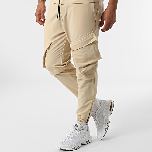 Ensemble Tee Shirt Zippé Jogger Pant F22-911T Beige