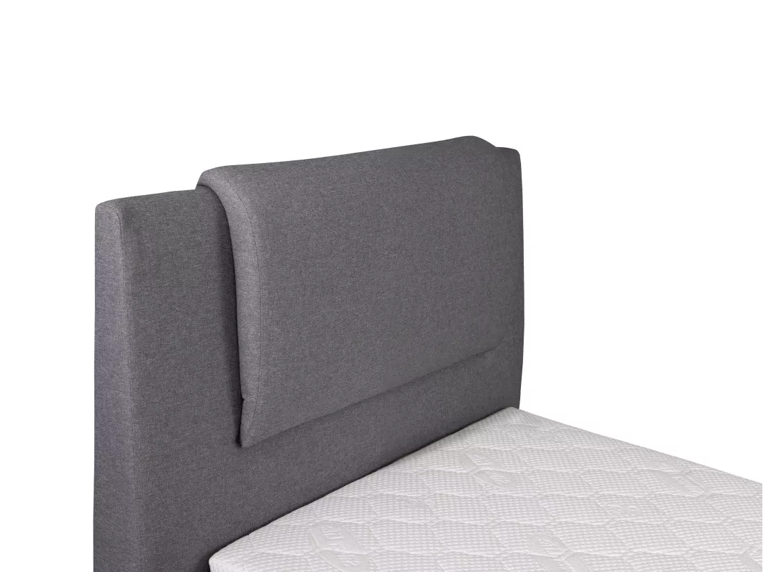 Ensemble complet boxspring tête de lit + sommiers relaxation électrique + matelas + surmatelas - 100 x 200 cm - Tissu - Gris clair - CASTEL II de PALACIO