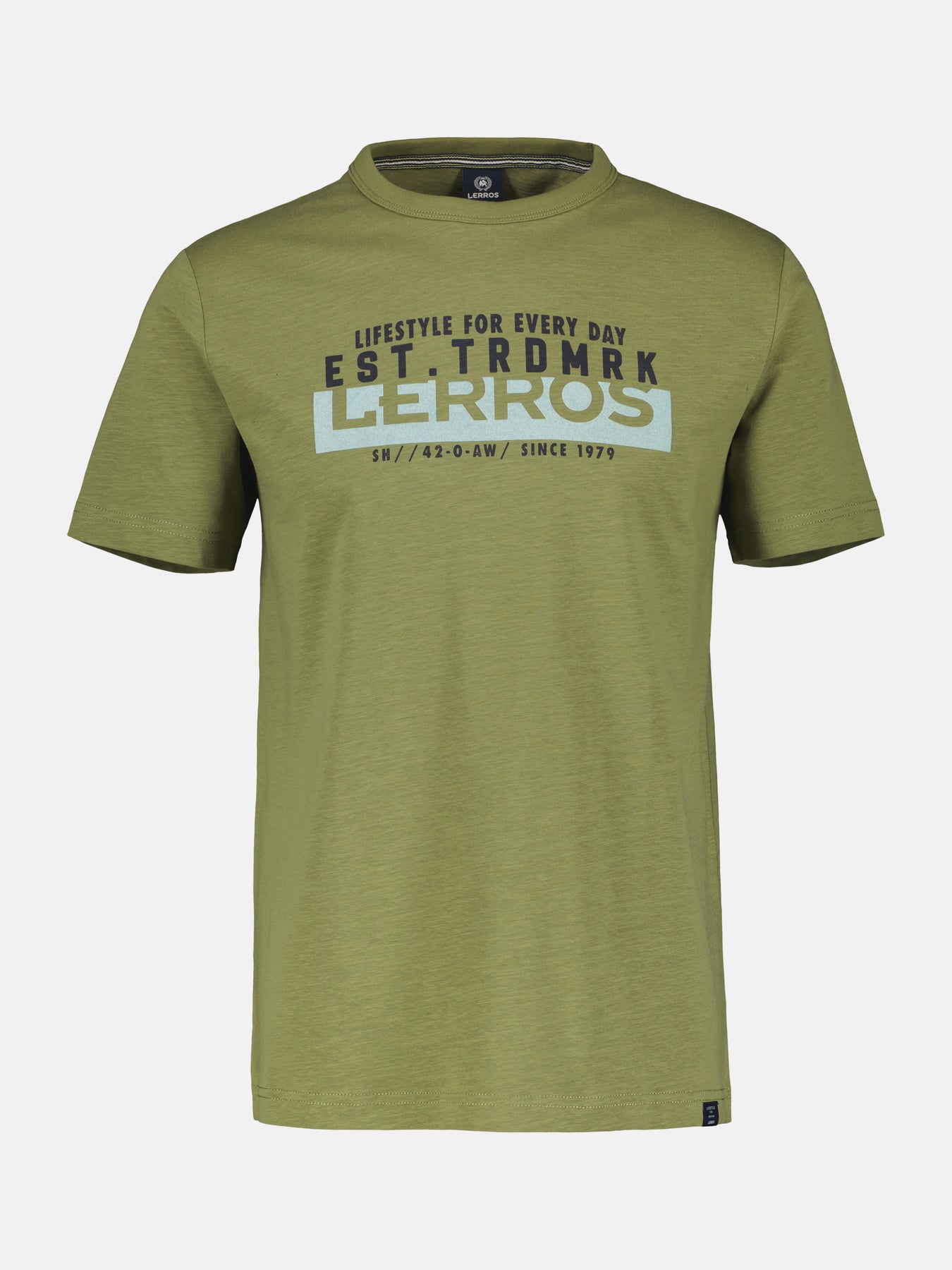 Unifarbenes T-Shirt mit Print