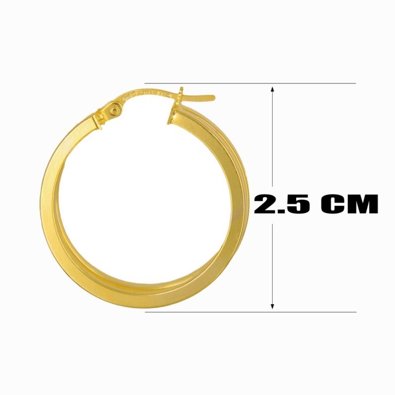 Boucles d'Oreilles Créoles Or Jaune - Doubles