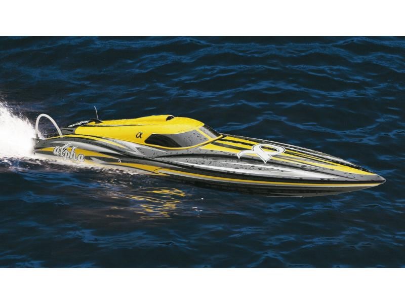 Amewi Speedboot ALPHA 4-6S Gelb ARTR Rennboot in auffälliger Optik
