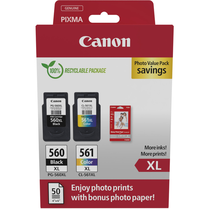 Canon PG560/CL561 Tintenpatrone Combo Value Pack, farbig, schwarz