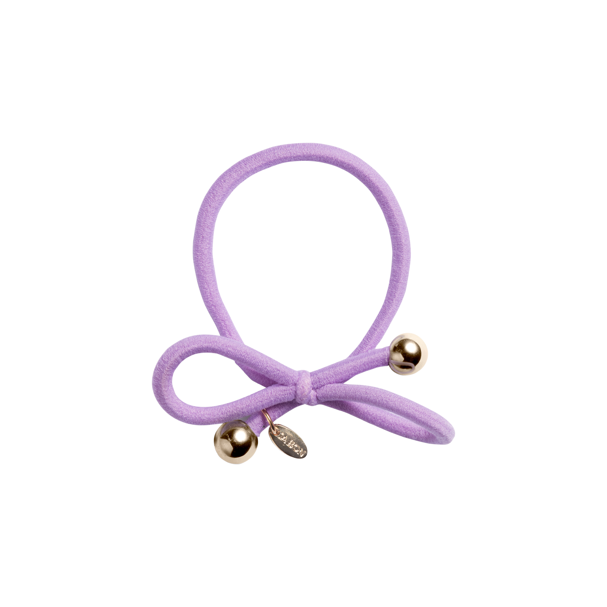 Hair Tie with Gold Bead Lilac