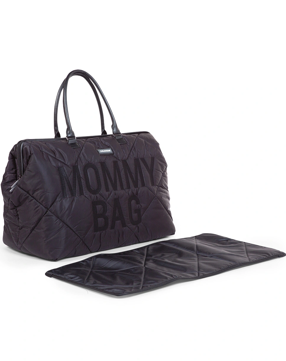 Wickeltasche MOMMY BAG QUILTED (55x30x40) in schwarz