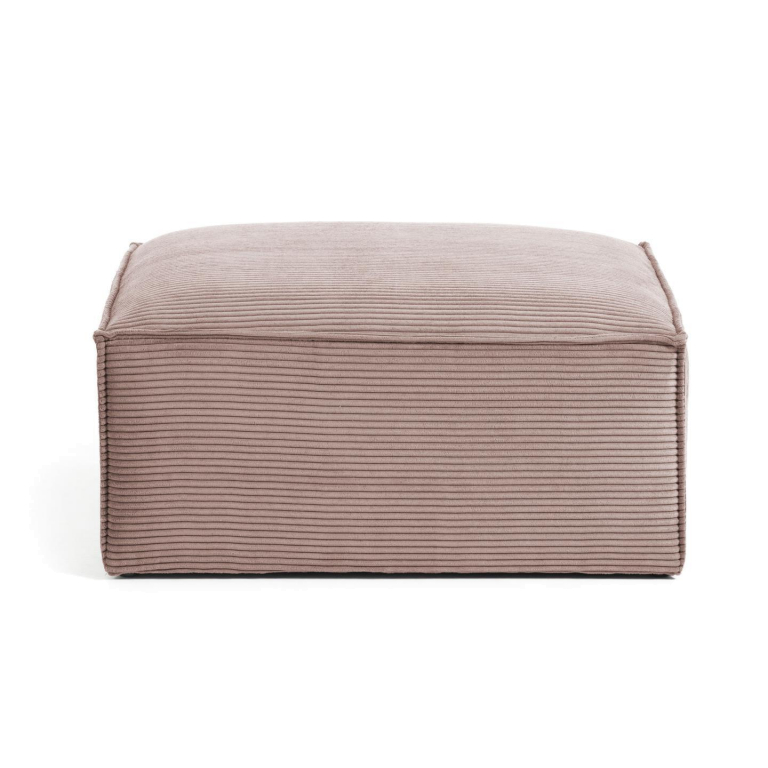Kave Home Blok poef 90x70 roze corduroy