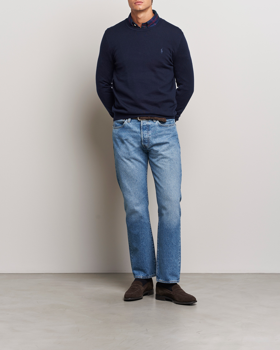 Polo Ralph Lauren Merino Crew Neck Pullover Hunter Navy