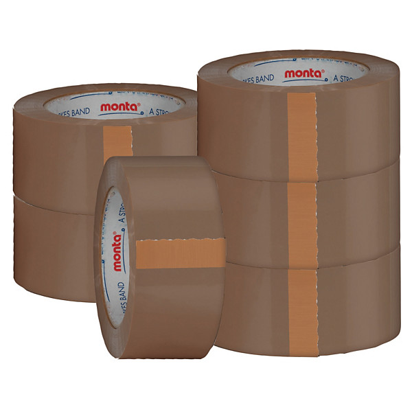 6 rubans adhésifs PVC Monta 283 havane 50 mm x 100 m