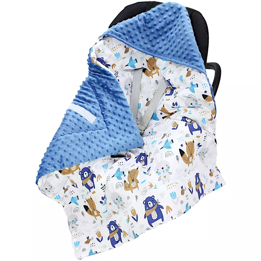TupTam Baby Winter Einschlagdecke für Babyschale Wattiert black denim