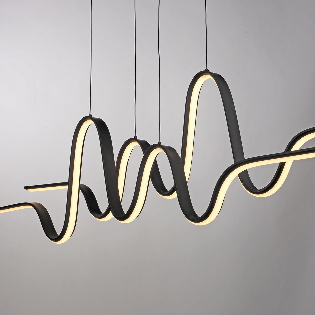 Design hanglamp zwart incl. LED dimbaar easylift - Altitude