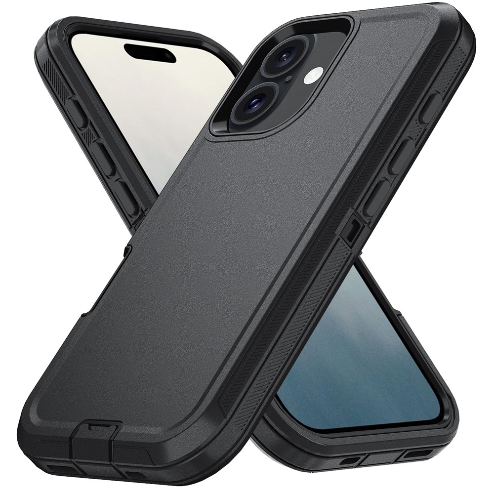 iPhone 17 Outdoor Hybrid Schutz Hülle Defender   Gürtel Clip Holster - Schwarz