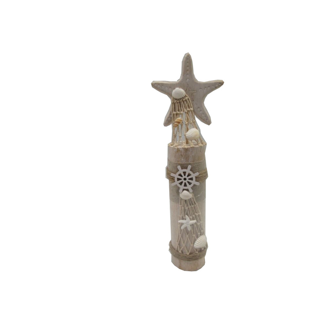 Dekosäule - Seestern - braun - ca. 5,5 x 5,5 x 32,5 cm