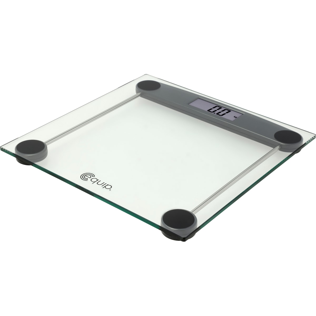 Equip baderomsvekt i gjennomsiktig glass