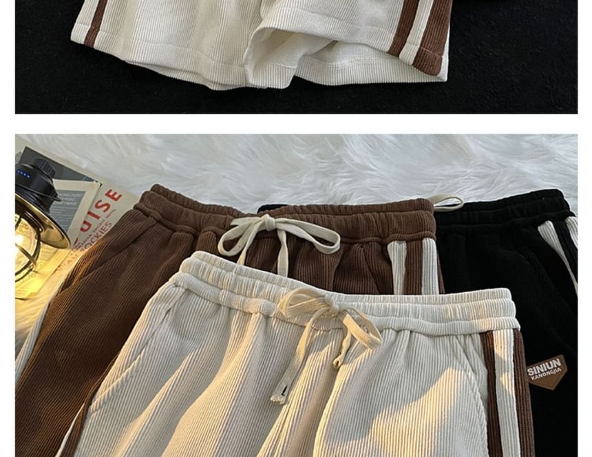 Femilina - Gestreepte joggingbroek met trekkoordtaille