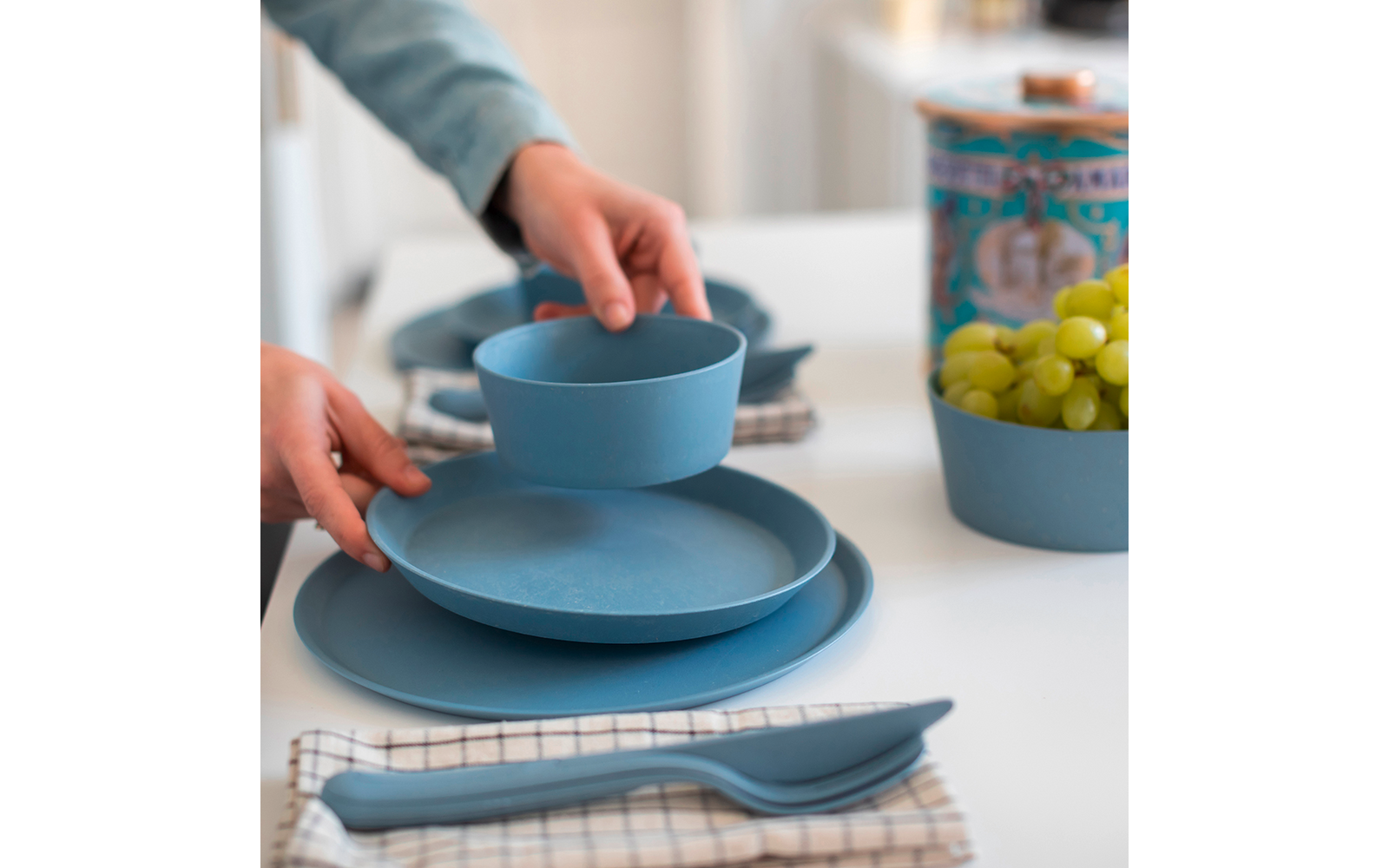 Koziol Besteck-Set 3-teilig KLIKK nature leaf green