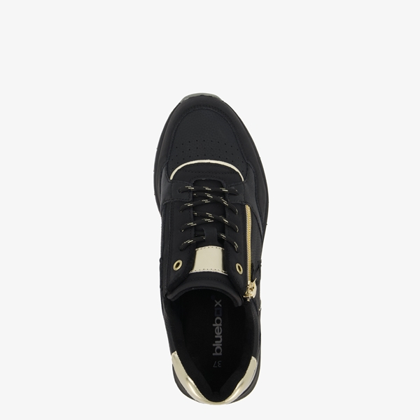 Blue Box dames sneakers zwart met metallic details