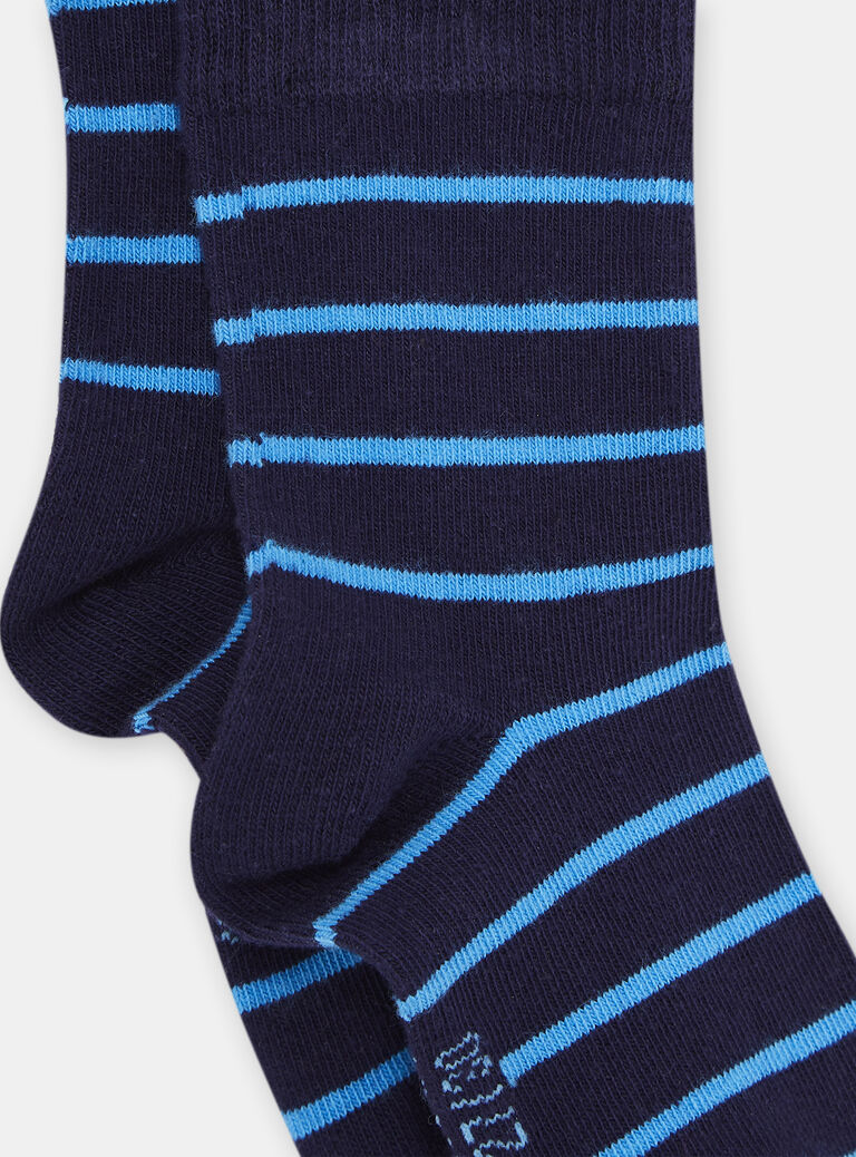 Chaussettes turquoise à imprimé à rayures garçon