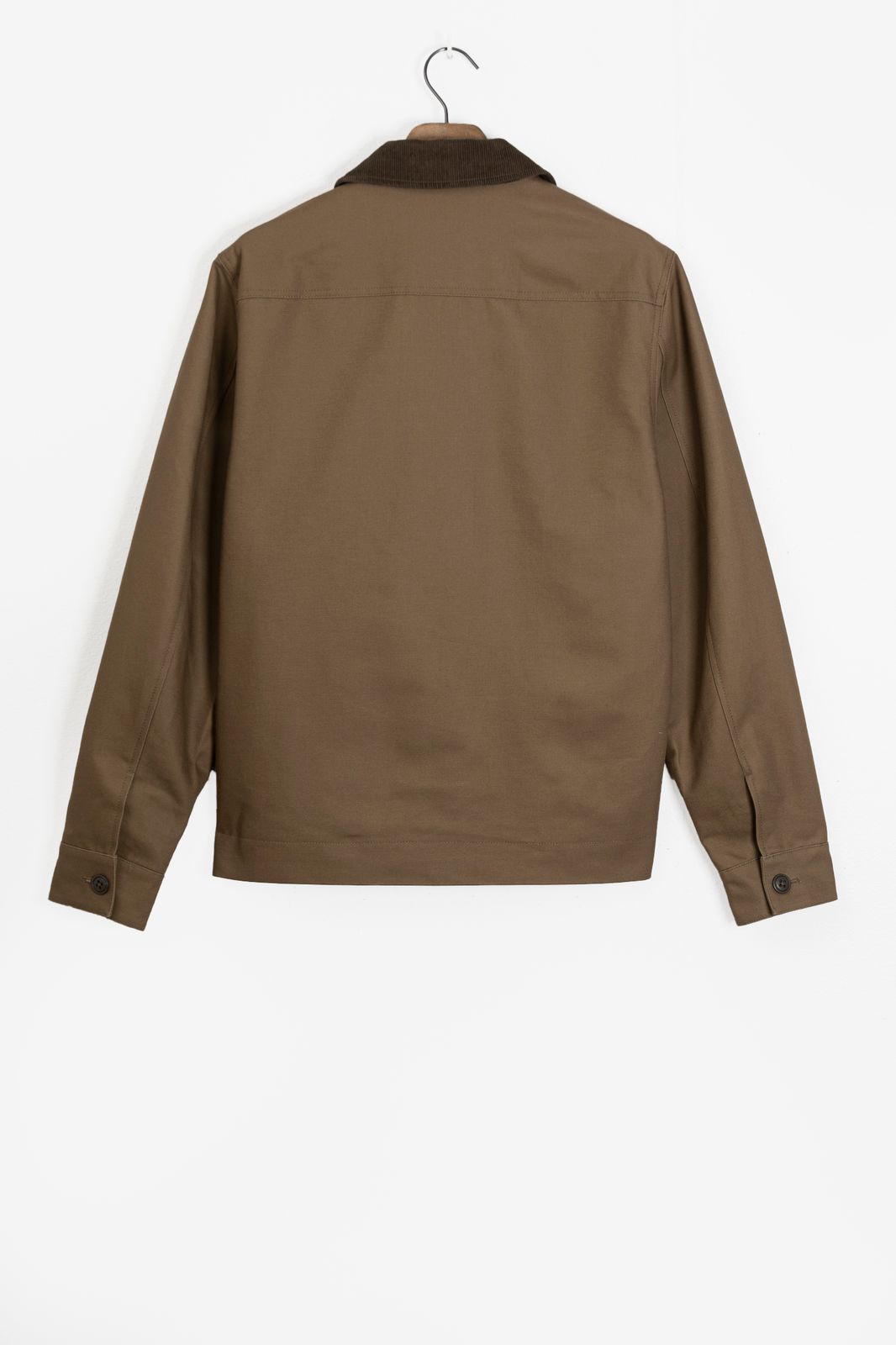 Beige jas met rib kraag