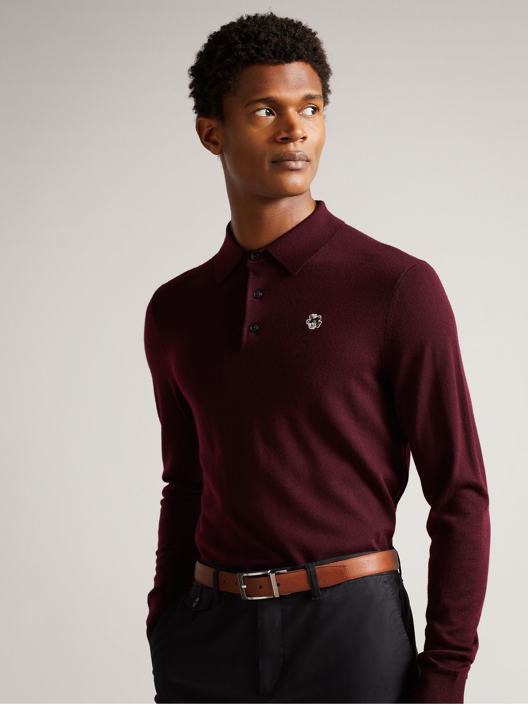 Bruin - Ted Baker omkeerbare leren Karmer riem