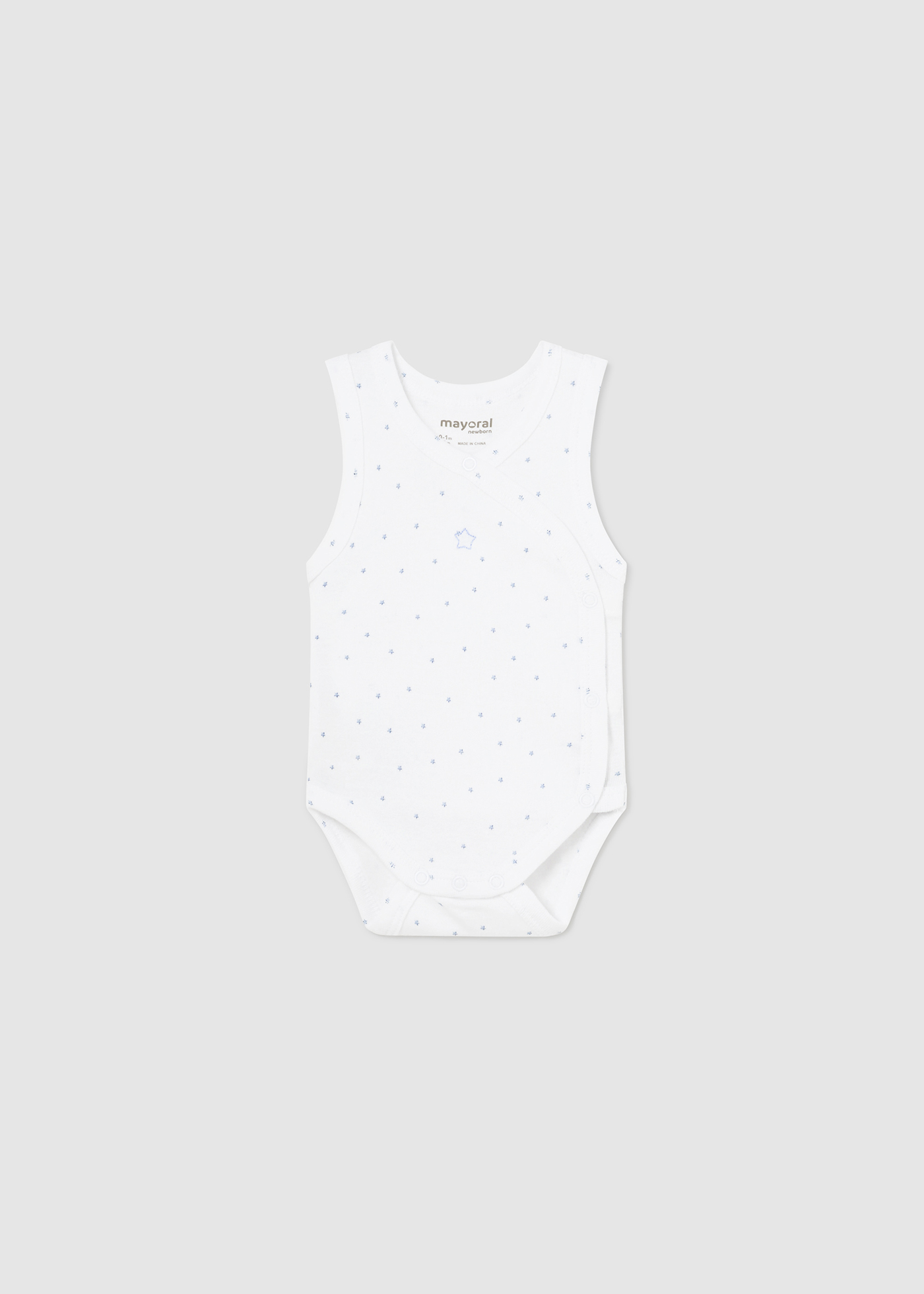 Body sem mangas Better Cotton para recém-nascidos, branco-jade