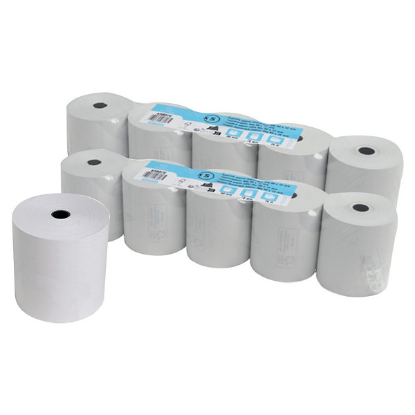 Bobine thermique pour tickets de caisse Exacompta, 80x72 mm, 1 pli, blanc, lot de 10