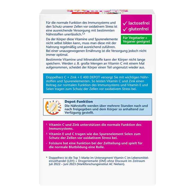 Doppelherz C+Zink+E Depot Tabletten, 40 St