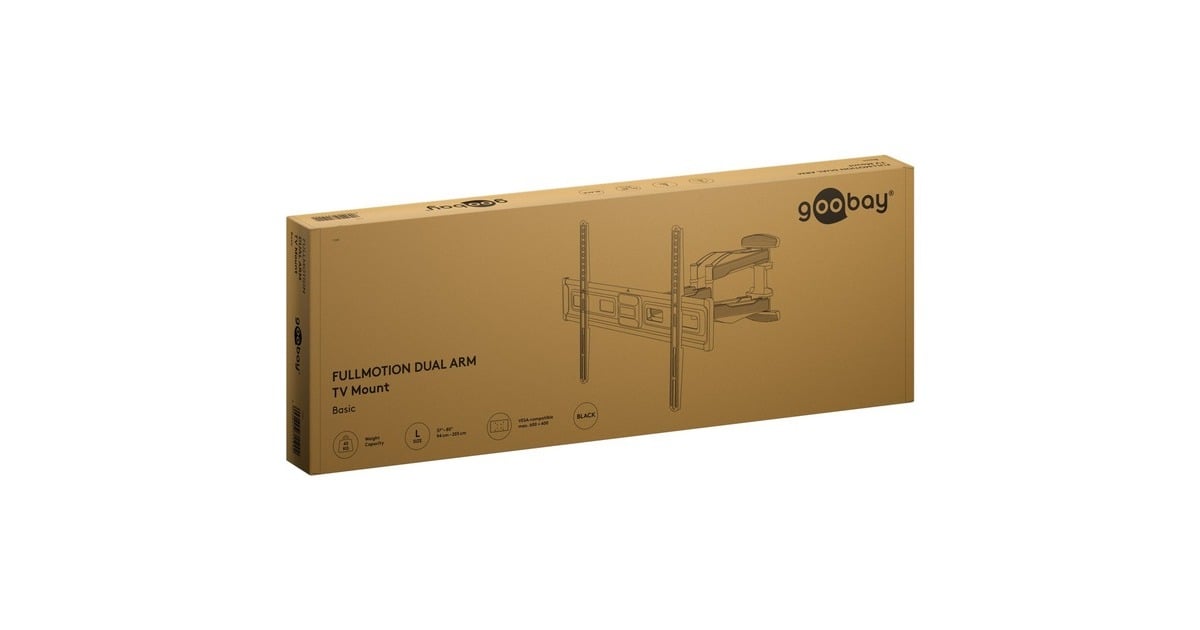 goobayTV Wall Mount Basic FULLMOTION (L),  37 tot 80 inch wandmontage   (Zwart)