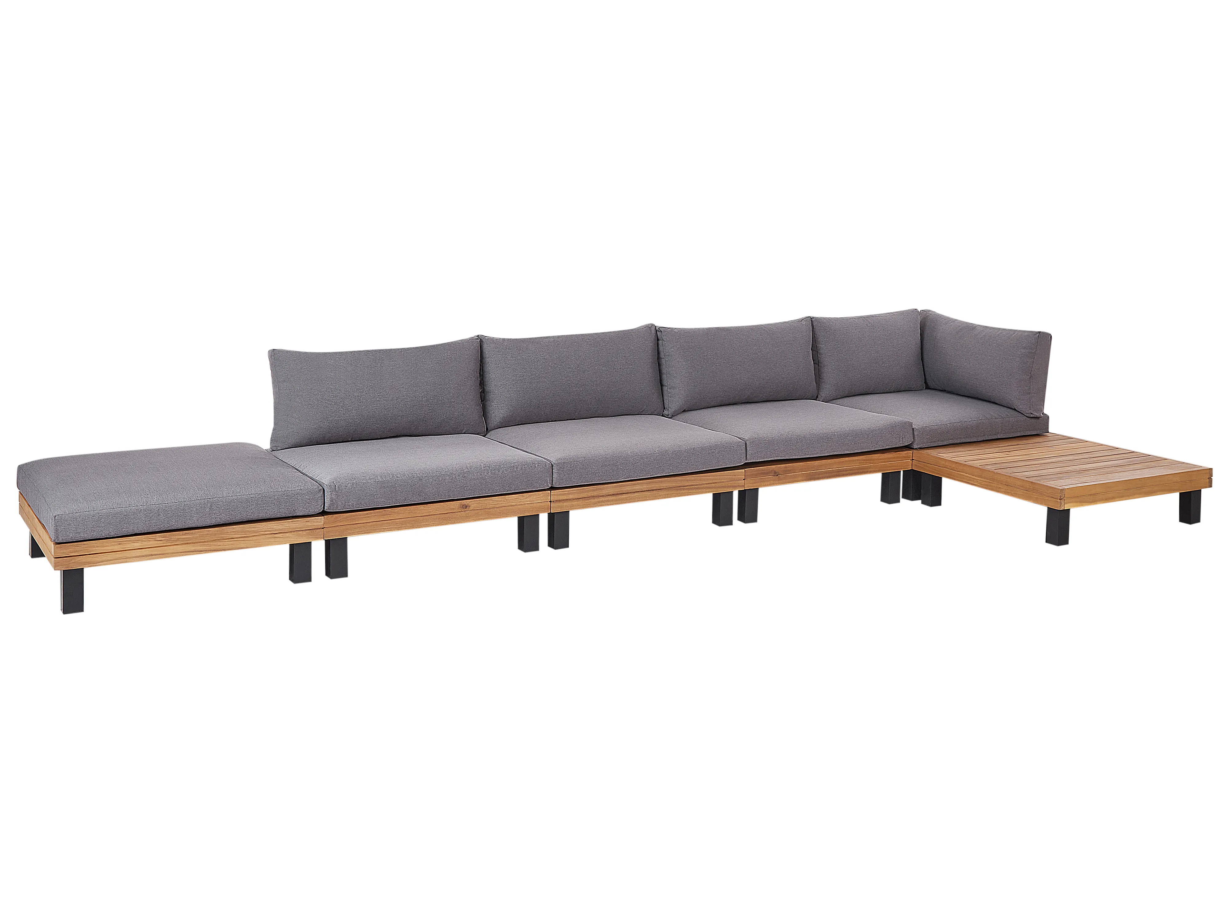 Tuin hoekloungeset met tafel 5-zits FRAZZANO modulair Gecertificeerd acaciahout Grijs