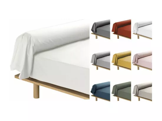 Taie de traversin 85 x 185 cm taie d'oreiller doux en percale 100 % coton, coloris lin