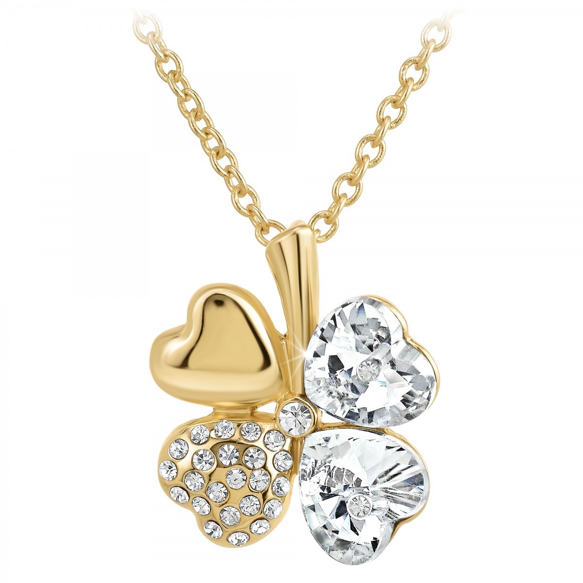 Collier trèfle orné de Cristaux Scintillants par SC Bohème Paris