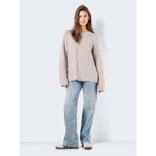 Noisy May Sutton Striktrøje, Taupe Gray Melange, XS
