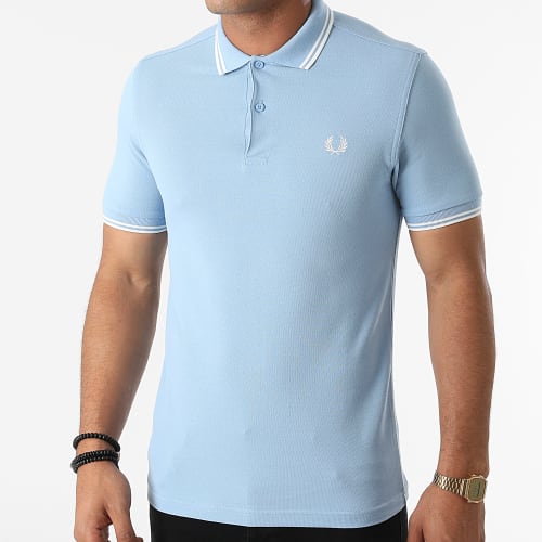 Polo Manches Courtes Twin Tipped M3600 Bleu Ciel
