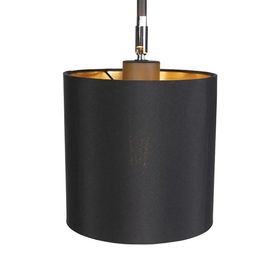 Qazqa vloerlampen lofty zwart e27