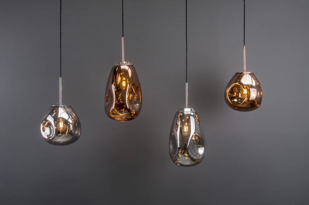 Pendant Lamp Blown glass chrome small