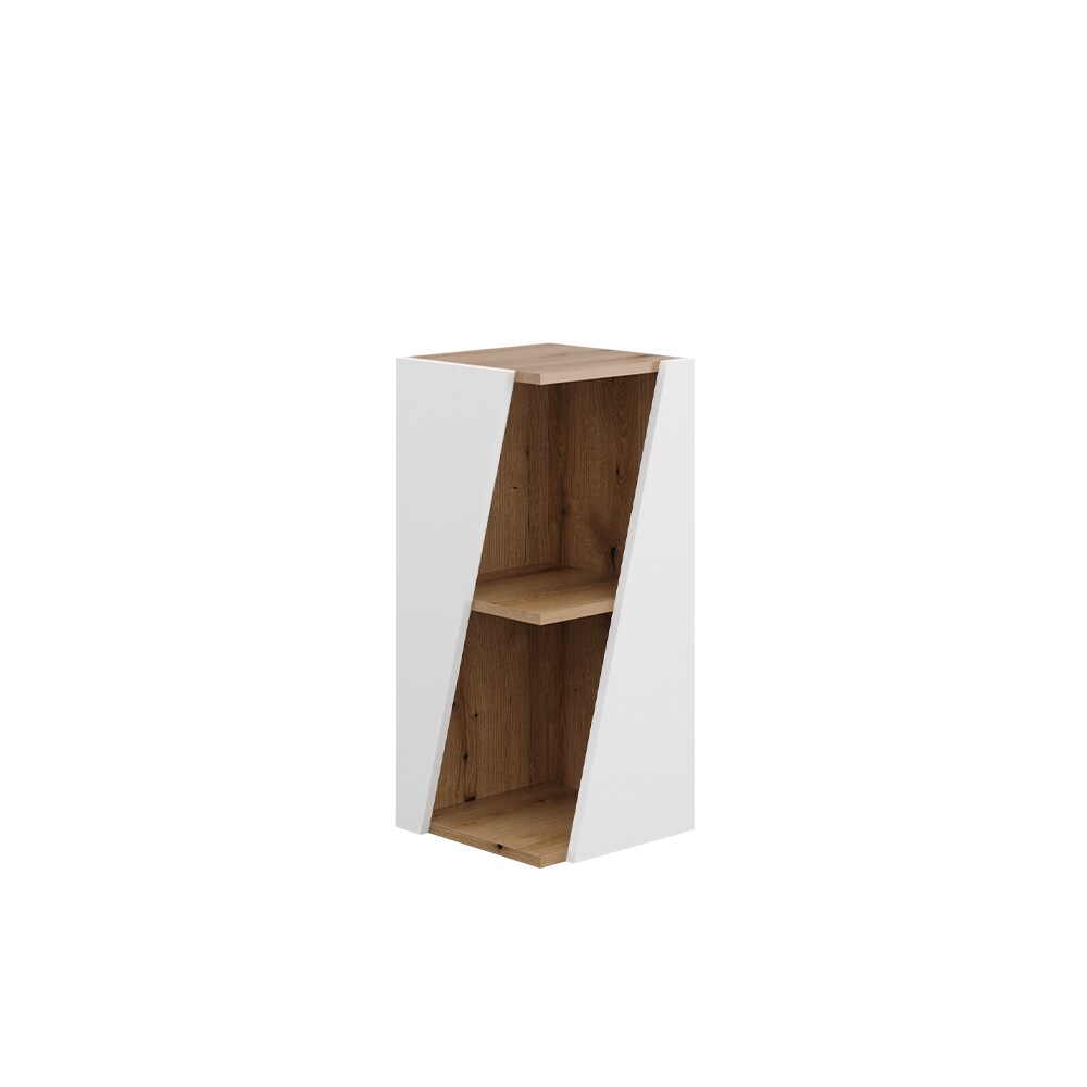 Vicco Badregal Benno, 31,6 x 70,5 cm, Weiß-Eiche, 3 Ablagen, schmal, modern, Badezimmer