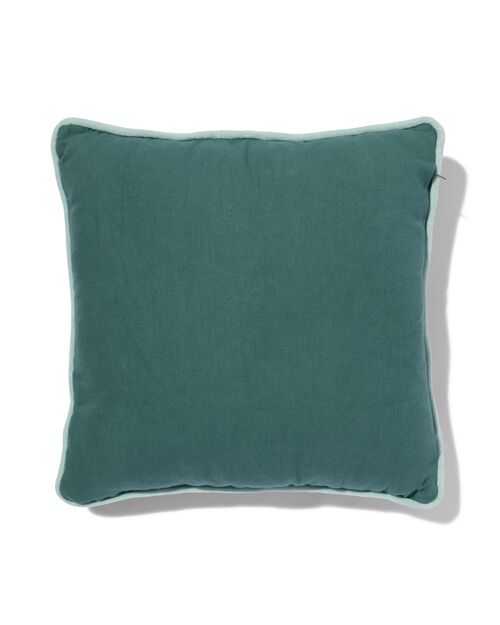 coussin d'intérieur avec housse velours vert 40 x 40
