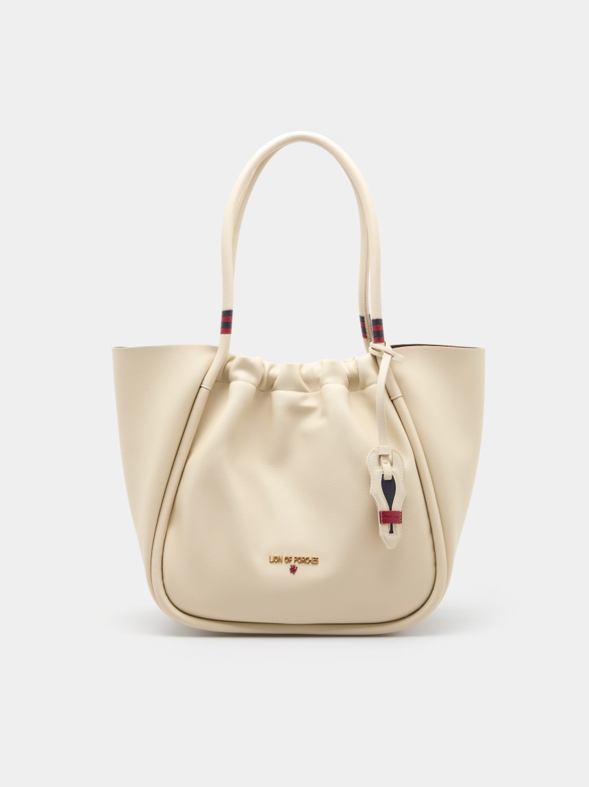 Mala tote com efeito franzido