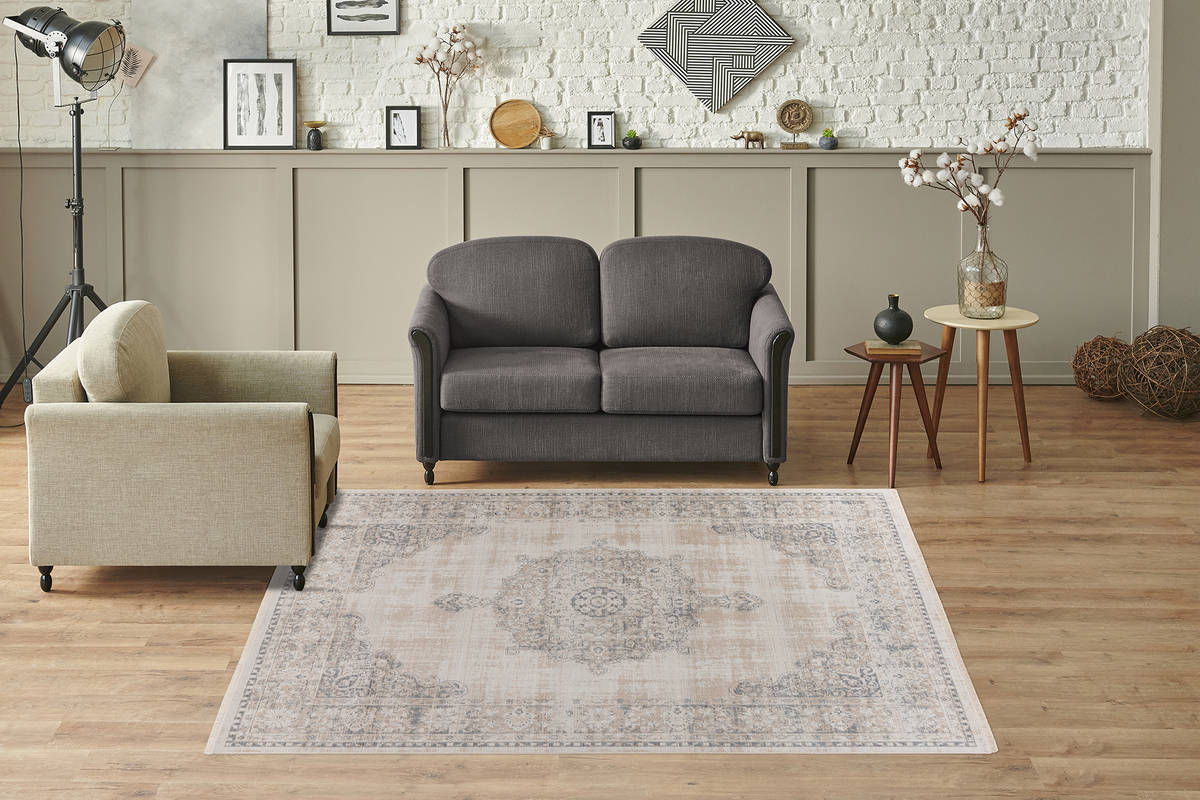 Kurzflorteppich DILAN 100 - grau - 80x150 cm