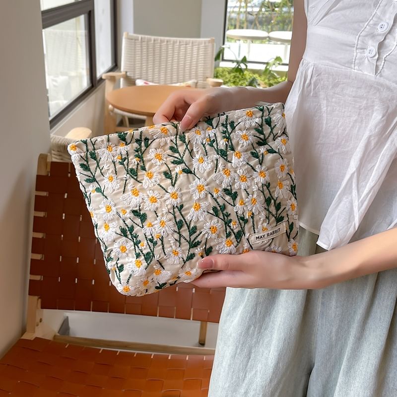 Milha - Make-uptas met bloemenborduursel