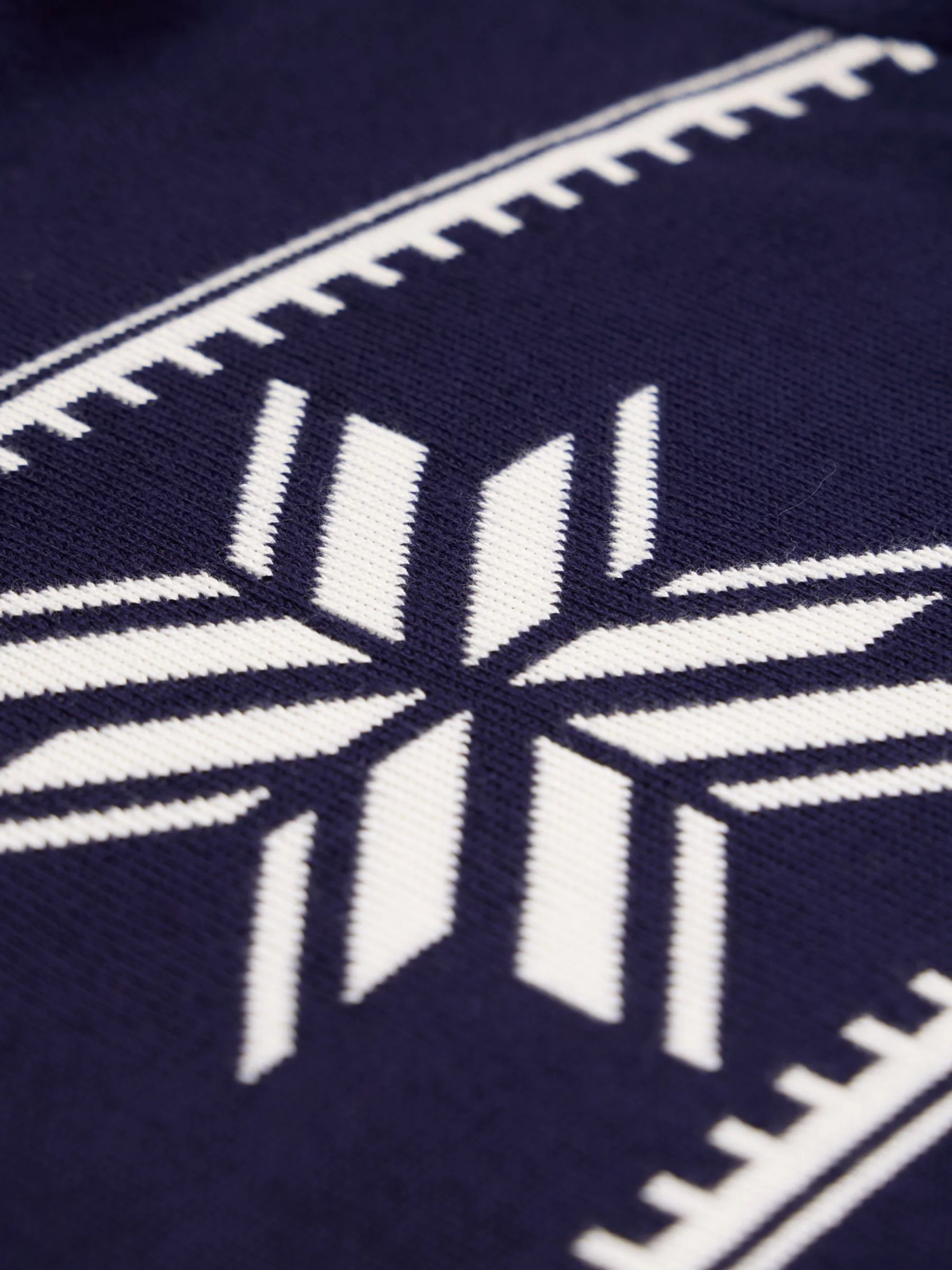 Blauw - The Little Tailor slim fit kersttrui met sneeuwvlokken