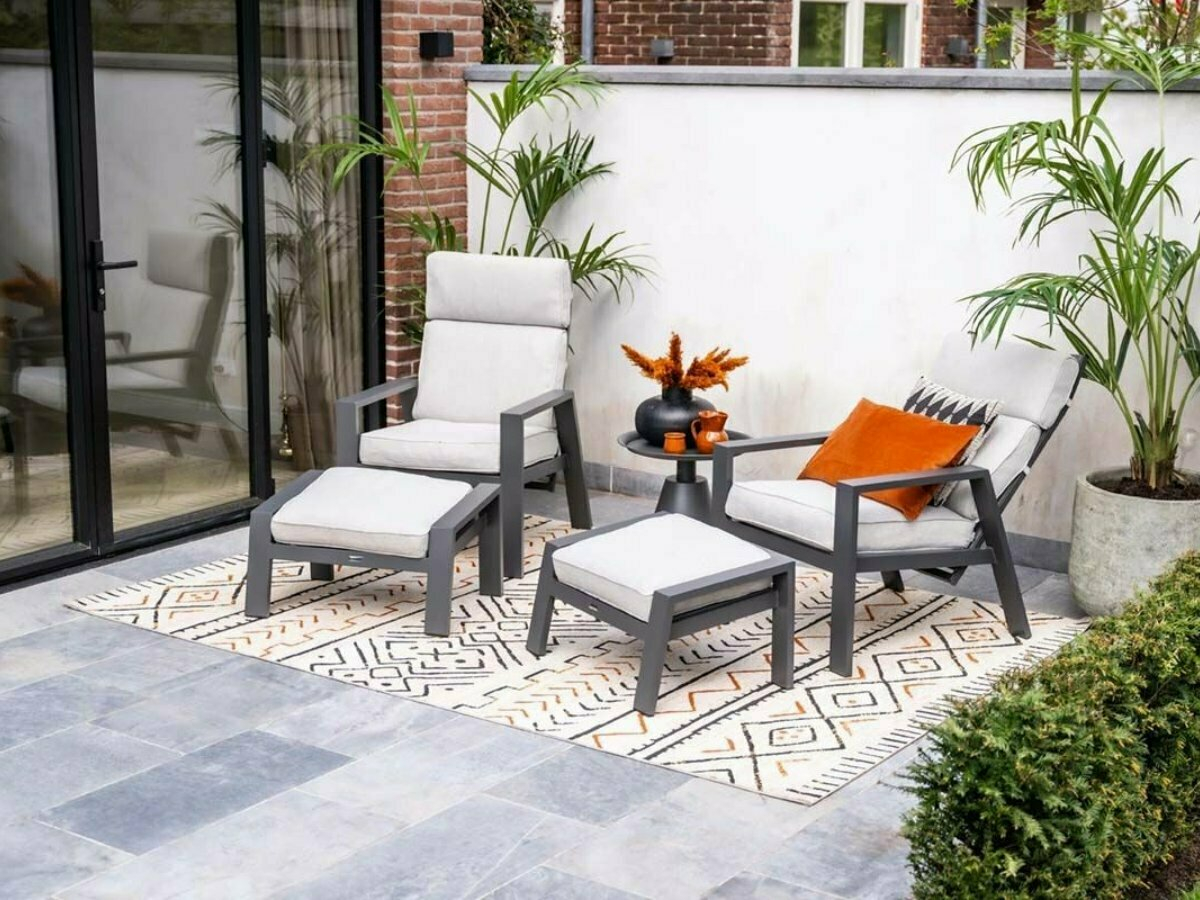 Garden Impressions Max loungestoel met voetenbank - Valley sand
