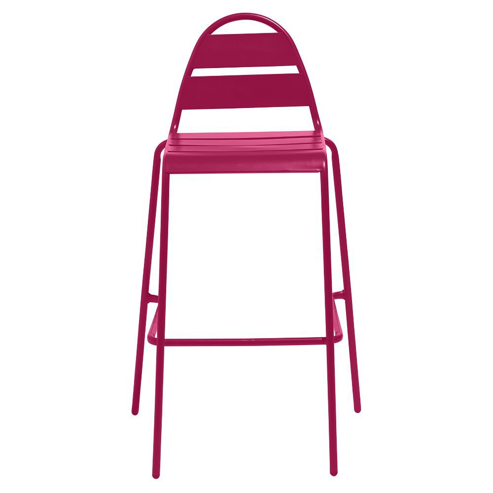 Chaise haute de jardin Fun métal rouge 59x58xH105cm