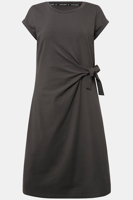 Jerseykleid, Zierknoten, Rundhalsausschnitt, Halbarm