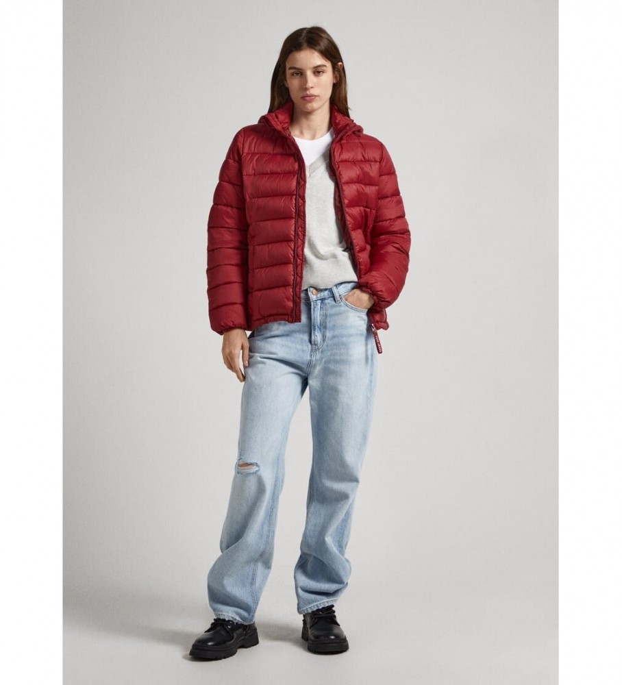 Jaqueta curta Maddie da Pepe Jeans, cor bordô