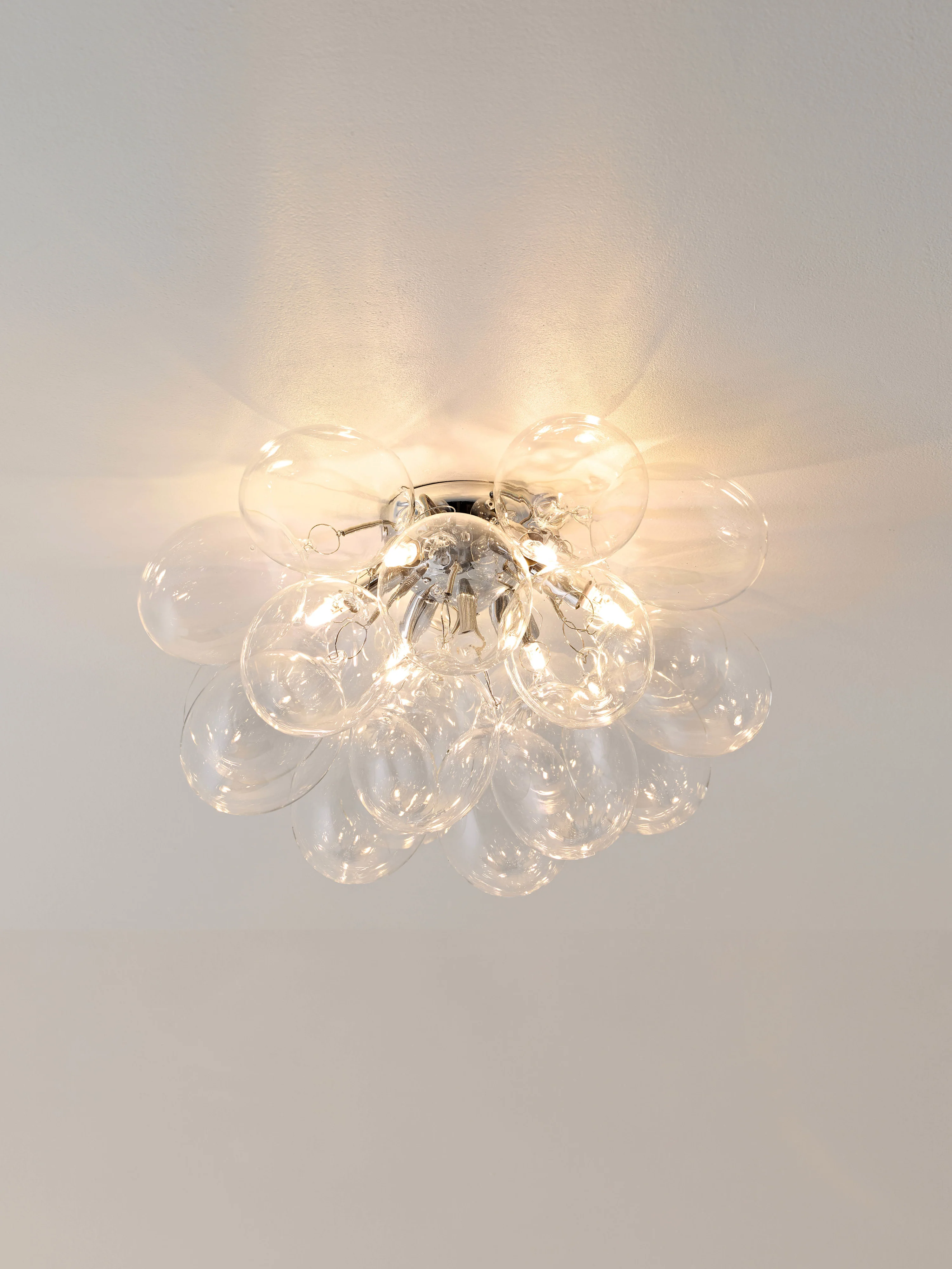 Mondgeblazen plafondlamp Gross met glazen bollen