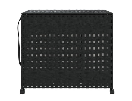 VIDAXL - Panier à linge avec roulettes noir 66x35x60 cm résine tress...