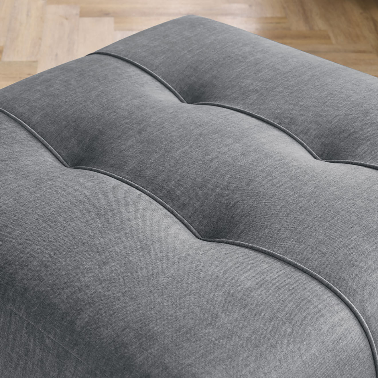 Bobochic Pouf en Velours Arsène gris foncé - 100x100x45 cm