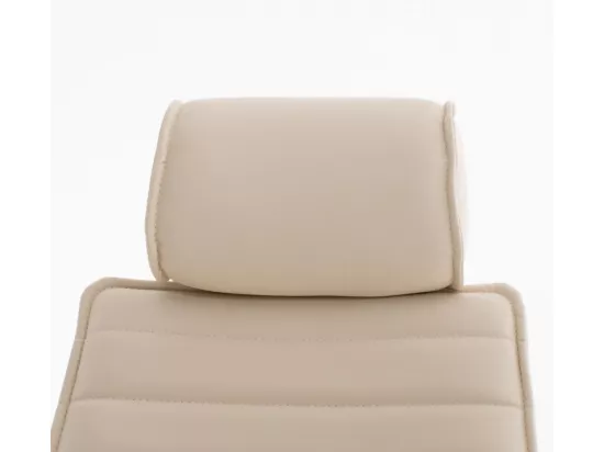 Chaise de bureau - Similicuir & Métal chromé - Crème - Rako