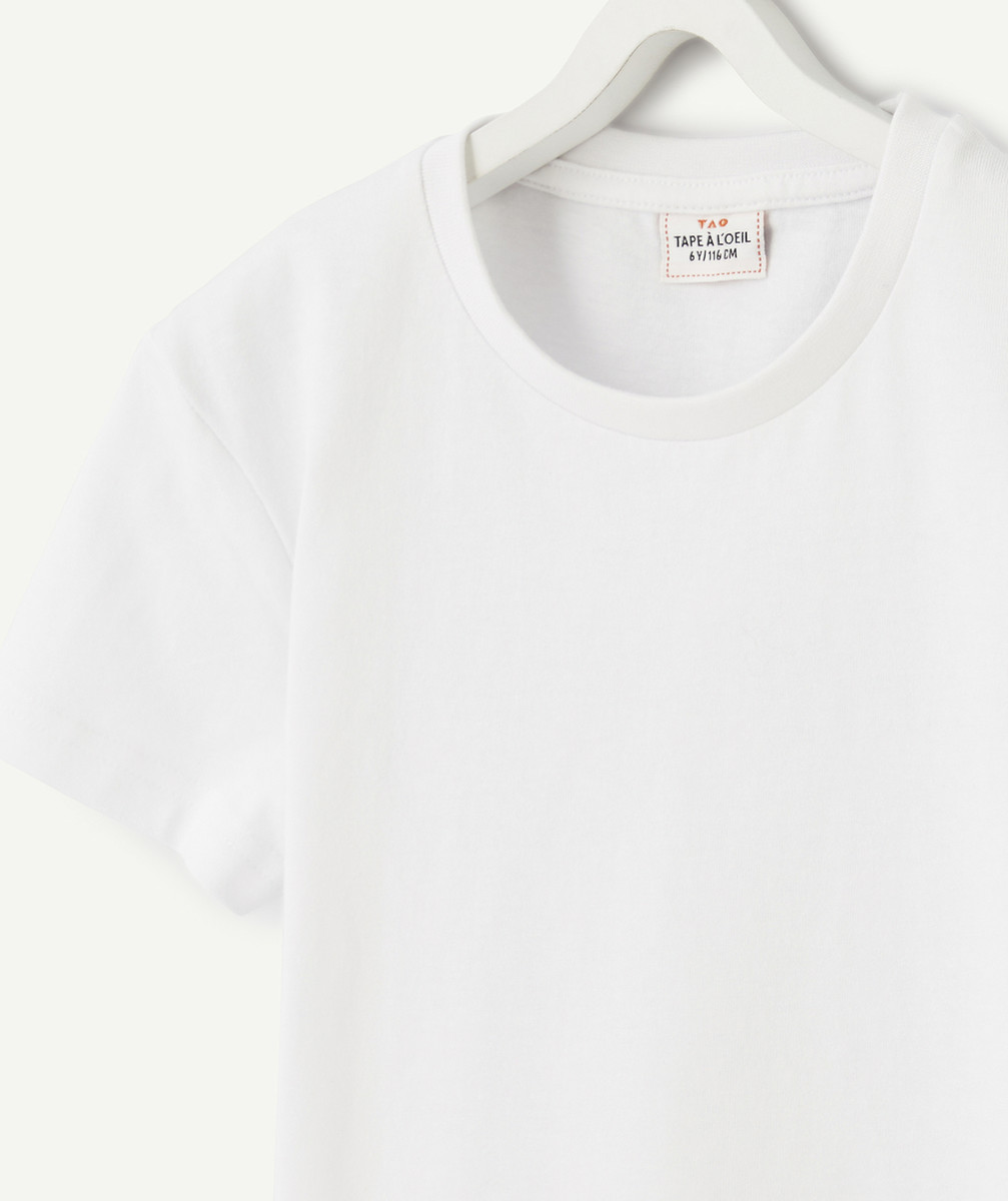 T-SHIRT UNI GARÇON EN COTON BIOLOGIQUE BLANC