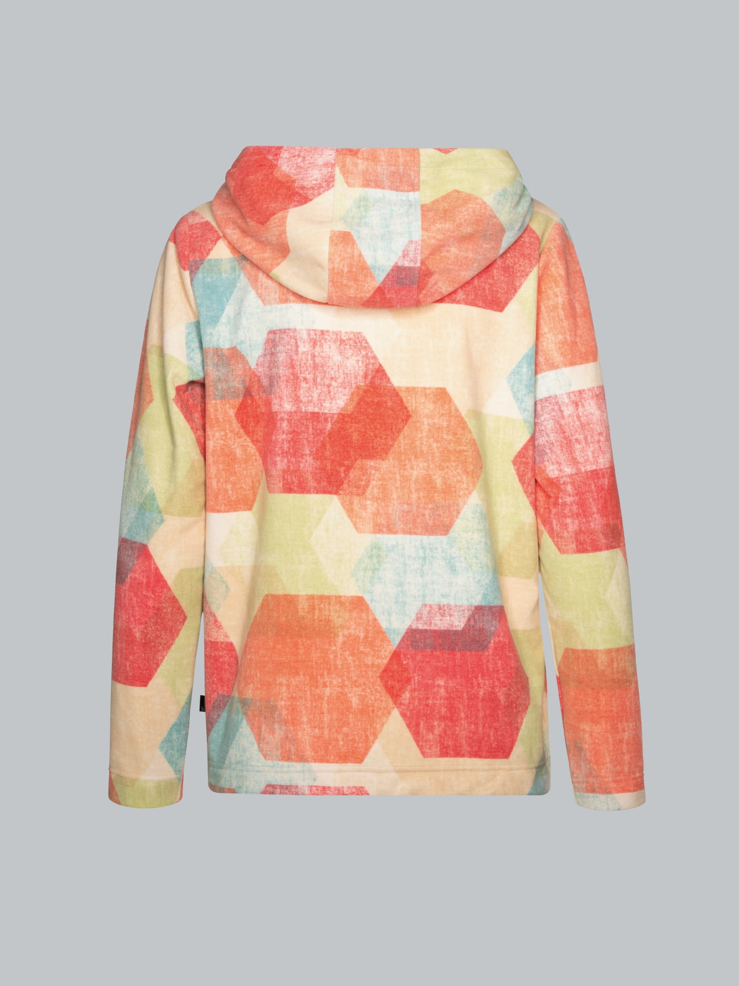 Fleece-Hoodie mit buntem Allover-Print Peach